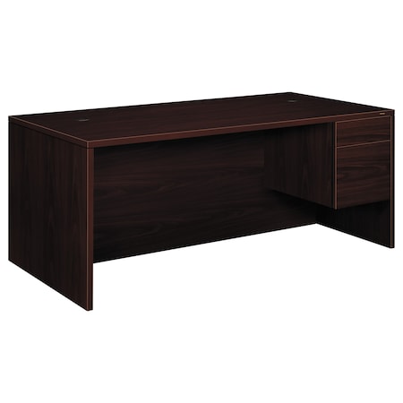 Hon Large L or U Right 3/4-Height Ped Desk, 36 in D X 29.5" H, 72" W X Woodgrain Laminate, Mahogany H10585R.NN